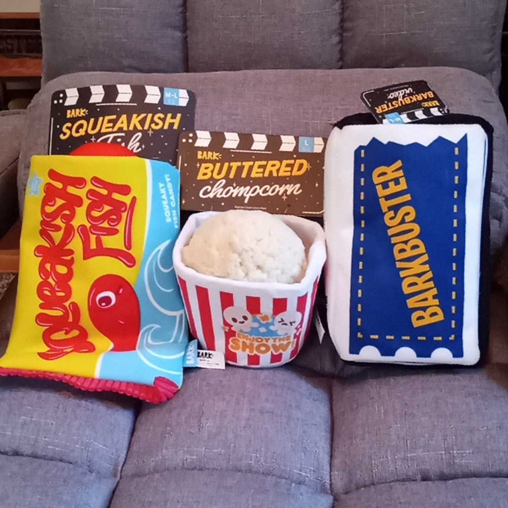 BarkBox Lrg Plush Movie Night Toy Trio
